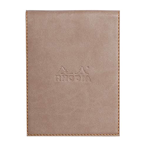 Rhodia 128104C Notizblock N12 (mit Schutzhülle aus Kunstleder, 9,5 x 13 cm, kariert, schick und elegant, ideal für Ihre Notizen) 1 Set, maulwurfsgrau von Rhodia