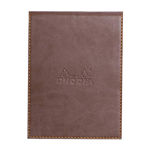 Rhodia 128203C Notizblock N12 (mit Schutzhülle aus Kunstleder, 9,5 x 13 cm, liniert, schick und elegant, ideal für Ihre Notizen) 1 Set, schokoladenbraun von Rhodia