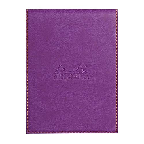 Rhodia 128210C Notizblock N12 (mit Schutzhülle aus Kunstleder, 9,5 x 13 cm, liniert, schick und elegant, ideal für Ihre Notizen) 1 Set, violett von Rhodia