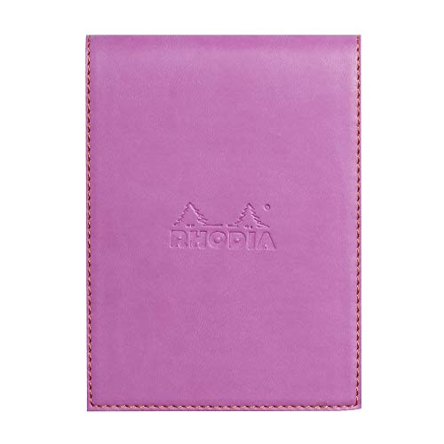 Rhodia 128211C Notizblock N12 (mit Schutzhülle aus Kunstleder, 9,5 x 13 cm, liniert, schick und elegant, ideal für Ihre Notizen) 1 Set, lila von Rhodia