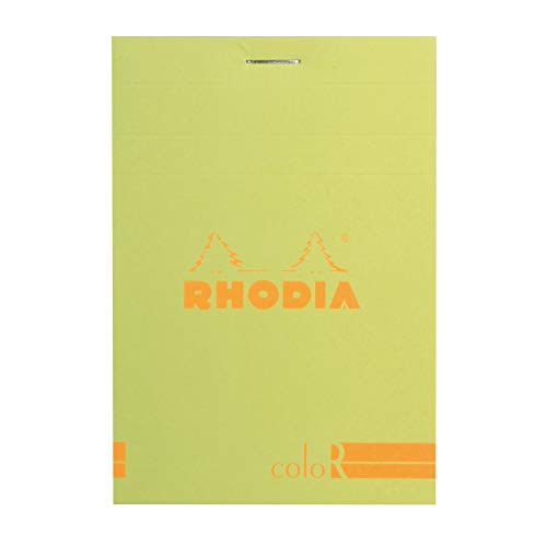 Rhodia 12966C Block (elfenbein, liniert, 90 g, 85 x 120 mm, mikroperforiert, 70 Blatt) 1 Stück anisgrün von Rhodia