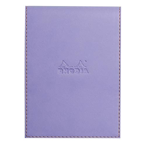 Rhodia 138109C Rhodiarama Notizblock (mit Schutzhülle in Format 11,5 x 15,8 cm, kariert, schick und elegant, Kunstleder, ideal für Ihre Notizen) 1 Set, iris von Rhodia