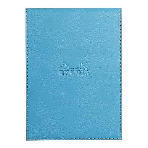 Rhodia 138207C Rhodiarama Notizblock (mit Schutzhülle in Format 11,5 x 15,8 cm, liniert, schick und elegant, Kunstleder, ideal für Ihre Notizen) 1 Set, türkis von Rhodia
