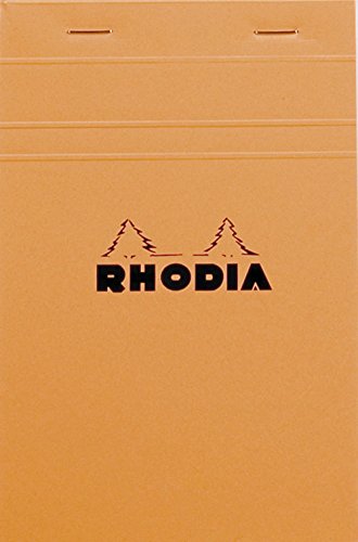 Rhodia 14200C Notizblock (geheftet, kariert, 110 x 170 mm, 80 Blatt) 1 Stück orange von Rhodia