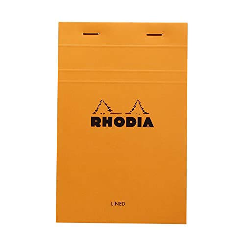 Rhodia 14600C - Notizblock N°14 (geheftet, liniert, 110 x 170 mm, 80 Blatt) 1 Stück orange von Rhodia