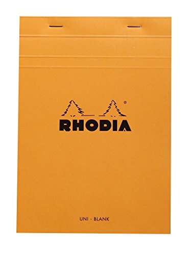 Rhodia 16000C Notizblock (DIN A5, 14,8 x 21 cm, geheftet, blanko, 80 Blatt) 1 Stück orange von Rhodia