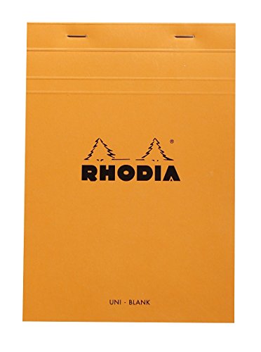 Rhodia 16000C Notizblock (DIN A5, 14,8 x 21 cm, geheftet, blanko, 80 Blatt) 1 Stück orange von Rhodia