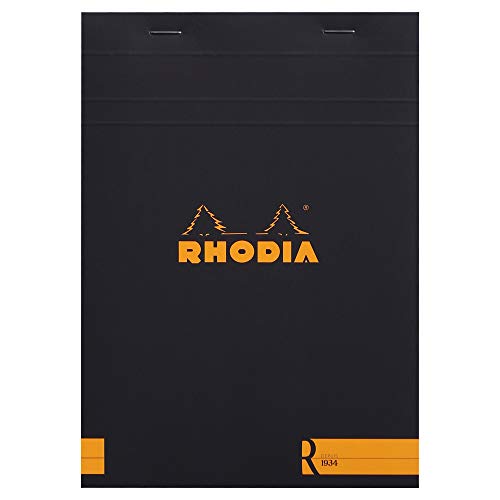 Rhodia 162012C Notizblock (DIN A5, 14,8 x 21 cm, liniert, 70 Blatt, praktisch und belastbar) 1 Stück schwarz von Rhodia