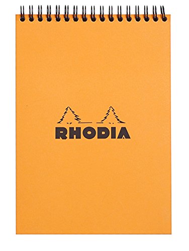 Rhodia 16501C Notizblock Note Pad (mit Doppelspirale, DIN A5, liniert, 80 g, 14.8 x 21 cm, 80 Blatt) 1 Stück orange von Rhodia