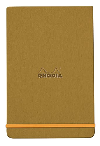 Rhodia 194340C - Notizbuch Webnotepad 9x14 cm, 96 Blatt abtrennbar liniert 90 g, 1 Stück, Gold von Clairefontaine