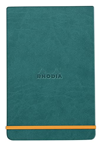Rhodia 194356C - Notizbuch Webnotepad 9x14 cm, 96 Blatt abtrennbar liniert 90 g, 1 Stück, Pfaugrün von Rhodia