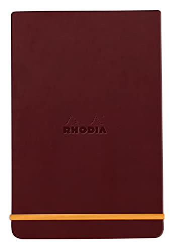 Rhodia 194380C - Notizbuch Webnotepad DIN A5, 96 Blatt abtrennbar liniert 90 g, 1 Stück, Weinrot von Clairefontaine