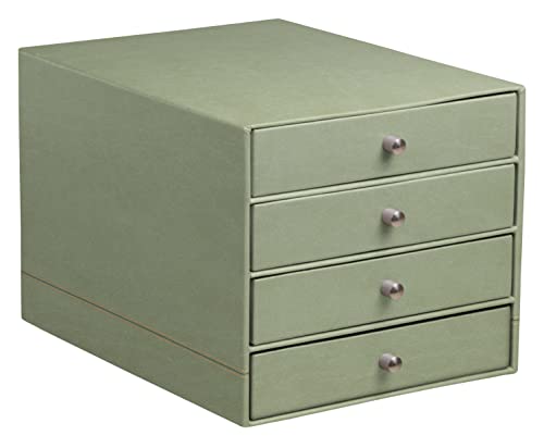 Rhodia 194577C - Schubladenbox mit 4 Laden, 24, 8x32, 7x22, 8 cm, aus Kunstleder, elegant und praktisch, 1 Stück, Celadon von Rhodia