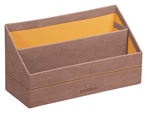 Rhodia 194605C - Briefablage 25x10x14cm, aus Kunstleder, elegant und praktisch, 1 Stück, Rosenholz von Rhodia