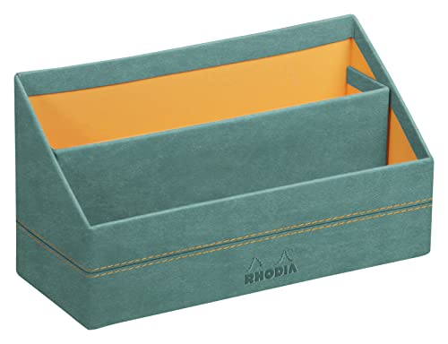 Rhodia 194611C - Briefablage 25x10x14cm, aus Kunstleder, elegant und praktisch, 1 Stück, Seegrün von Rhodia