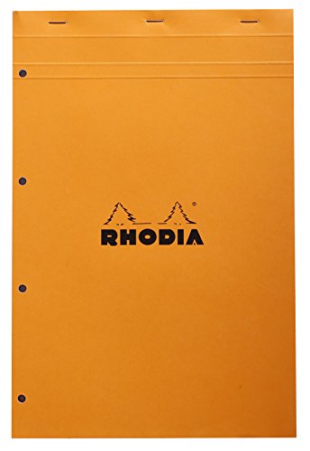Rhodia 20200C - Notizblock (kariert, DIN A4, 21 x 29,7 cm, mikroperforiert, 80 Blatt) 1 Stück orange von Rhodia