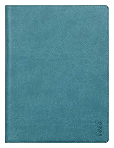 Rhodia 216004C - Mappe für Block oder Notizheft Rhodiarama - N°16, für DIN A5 (14,8x21 cm) 17,5x23,5 cm, elegant und praktisch, Pfaugrün, 1 Stück von Rhodia