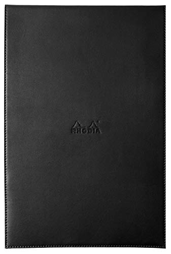 Rhodia 218199C ePURE N°19 Notizblock (mit Schutzhülle aus Kunstleder, 22 x 32,5 cm, 80g, elfenbein, liniert) 1 Set schwarz von Rhodia