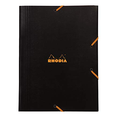 Rhodia 24329C - Sammelmappe mit Gummizugverschluss, 3 Klappen, für DIN A4, 24x32 cm, praktisch und robust, Schwarz, 1 Stück Rhodia 24329C - Sammelmappe mit Gummizugverschluss, 3 Klappen, für DIN A4, 24x32 cm, praktisch und robust, Schwarz, 1 Stück von Rhodia