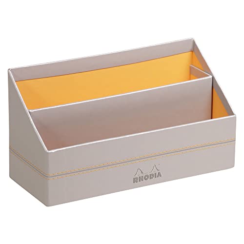 Rhodia 318841C Briefablage (10 x 25 x 31 cm, Kunstleder, elegant und praktisch, ideal für Ihre Organisation)1 Stück, silber von Rhodia