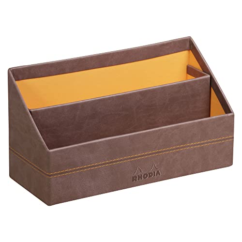 Rhodia 318843C Briefablage (10 x 25 x 31 cm, Kunstleder, elegant und praktisch, ideal für Ihre Organisation)1 Stück, schokoladenbraun von Rhodia