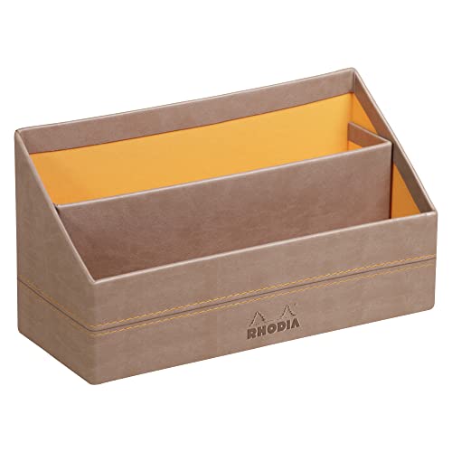 Rhodia 318844C Briefablage (10 x 25 x 31 cm, Kunstleder, elegant und praktisch, ideal für Ihre Organisation)1 Stück, maulwurfsgrau von Rhodia