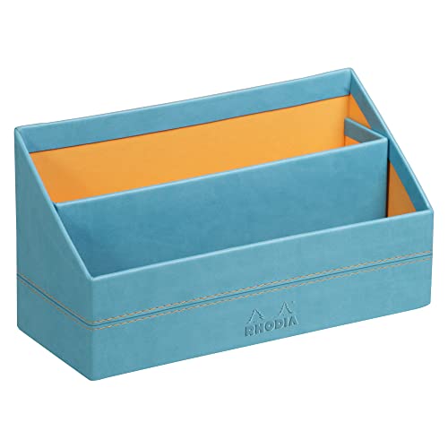 Rhodia 318847C Briefablage (10 x 25 x 31 cm, Kunstleder, elegant und praktisch, ideal für Ihre Organisation)1 Stück, türkis von Rhodia