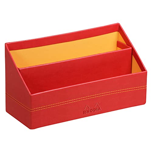 Rhodia 318943C Briefablage (10 x 25 x 31 cm, ideal für Ihre Organisation, Kunstleder, elegant, praktisch) 1 Stück, mohnrot von Rhodia