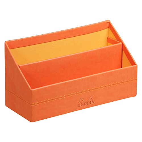 Rhodia 318944C Briefablage (10 x 25 x 31 cm, ideal für Ihre Organisation, Kunstleder, elegant, praktisch) 1 Stück, tangerine von Rhodia