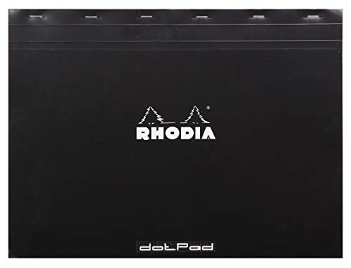 Rhodia 38559C Notizblock DotPad (42 x 31,8 cm, 80 Blatt, 80 g, mikroperforiert) 1 Stück schwarz von Rhodia