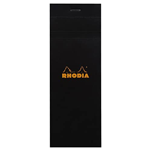 Rhodia 82009C Notizblock (kariert, 74 x 210 mm, 80 Blatt) 1 Stück schwarz von Rhodia