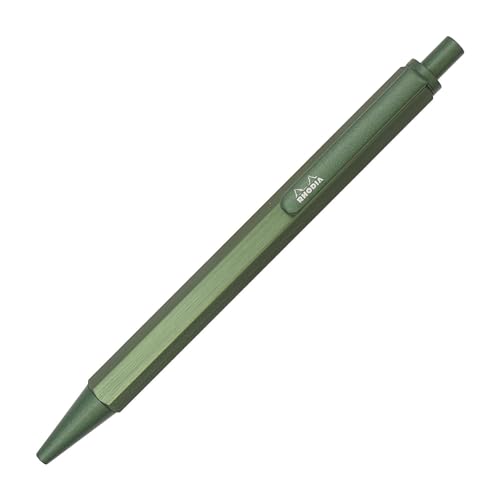 Rhodia 9387C – Kugelschreiber, nachfüllbar, Sechseckiger Schaft aus gebürstetem Aluminium, Salbei – Spitze einziehbar, hohe Präzision 0,7 mm, schwarze Tinte Rhodia 9387C – Kugelschreiber, nachfüllbar, Sechseckiger Schaft aus gebürstetem Aluminium, Salbei – Spitze einziehbar, hohe Präzision 0,7 mm, schwarze Tinte von Rhodia