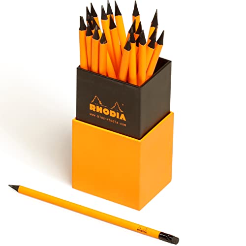 Rhodia 9020C - Schachtel mit 25 Bleistifte, praktisch und elegant, Orange / Schwarz von Rhodia