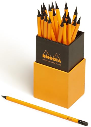 Rhodia 9020C - Schachtel mit 25 Bleistifte, praktisch und elegant, Orange / Schwarz von Rhodia