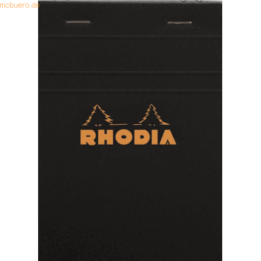 Rhodia Notizblock Rhodia Nr. 13 A6 kariert 80 Blatt schwarz von Rhodia