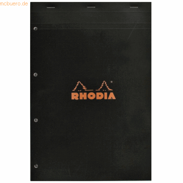 Rhodia Notizblock Rhodia Nr. 20 A4+ kariert 80 Blatt gelocht schwarz Rhodia Notizblock Rhodia Nr. 20 A4+ kariert 80 Blatt gelocht schwarz von Rhodia