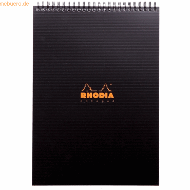Rhodia Notizbuch A4+ 80 Blatt Wire-O-Bindung 90g 80 Blatt kariert schw von Rhodia