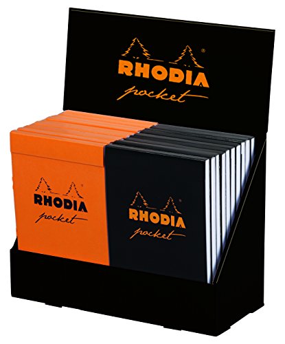 Rhodia 8650C - Packung mit 20 Notizblöcken Display Block Pocket 7,5x12cm liniert 80g, farbig sortiert, 1 Pack, farblich sortiert von Rhodia