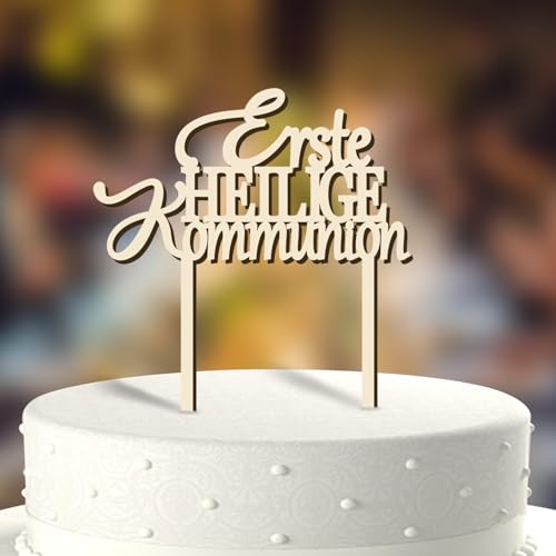 Cake Topper "Erste Heilige Kommunion" aus Holz, Kuchenstecker Stecker, Eucharistiegeschenke, Eucharistiedekoration von Rhsemi