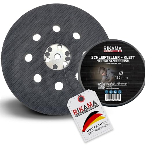 RIKAMA® Schleifteller Ø 125 mm Klett | geeignet für Bosch/Skil | gelocht | für Exzenterschleifer | Polierteller | Klettteller | Professional (Schleifteller) von RiKaMa ONLINEVERSAND AUS EINER HAND