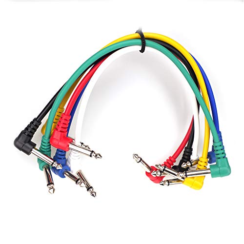 Guitar Patch Cable, Professionelle 6 Farben Ts Männlich zu Männlich Anschluss Kurzer Noise -Schild -Kabel -Design mit PVC -Jacke für Effektpedale von RiToEasysports
