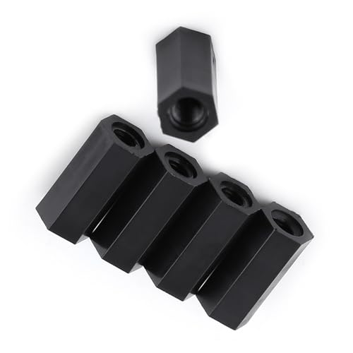 RiToEasysports 100 Pcs Schwarze PA66 -Kreiskarten für Weibliche Zahnnähung Zwischenstücke PCB -Ansammlung für Isolation Säurealkali Resistent (M3*12) von RiToEasysports