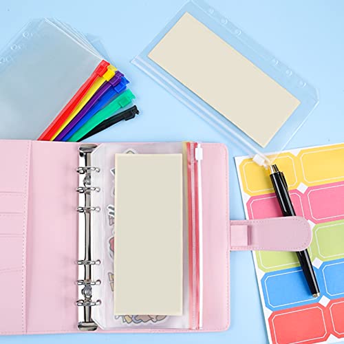 RiToEasysports 12pcs A6 Budget -Taschen mit 6 Löchern Ordner Transparente Plastiktüten für Rechnungen des Kreditbelastungsfotos (A6-Reißverschlusstasche) von RiToEasysports