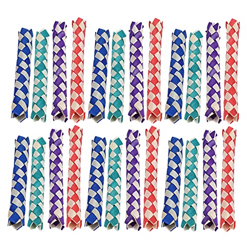 RiToEasysports 24pcs Schöne Bambusfinger -Fallen Set von DIY -Spielzeug für Vögel, Chinesische Bambusfinger Fallen Sicher für Kinderfeiertage von RiToEasysports