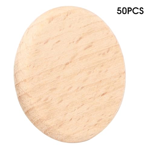 RiToEasysports 50pcs Runde Hölzerne Leere Scheiben Buchenchip für Armbänder Tags Knöpfe Malerei DIY -Projekte (3,8 cm) von RiToEasysports