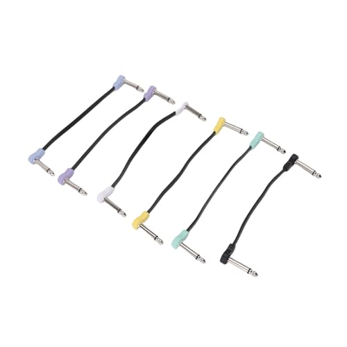 RiToEasysports Außergewöhnliche Audioqualität 6pcs 16 Cm Gitarrenpatchkabel, 90 Grad Rechtwinkliger Effekt-Pedalboardkabel für Soundgeräte mit Nylonabschirmen RiToEasysports Außergewöhnliche Audioqualität 6pcs 16 Cm Gitarrenpatchkabel, 90 Grad Rechtwinkliger Effekt-Pedalboardkabel für Soundgeräte mit Nylonabschirmen von RiToEasysports