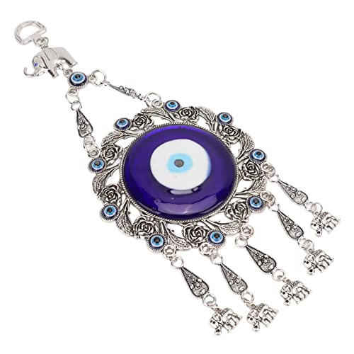 RiToEasysports Blue Eye Lucky Wall Hanging Ornament Hollow Flowers Türkisch Glas Einzigartiger Anhänger für Home Office Decor (Elefantenanhänger) von RiToEasysports