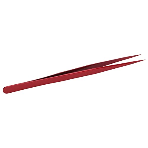 RiToEasysports Genauigkeit Pinzette für Mikroskoparbeit, Bequemer Abholung Point Pinzette für Uhr Elektronische Reparatur, Aluminiumlegierungmaterial (Rot) von RiToEasysports