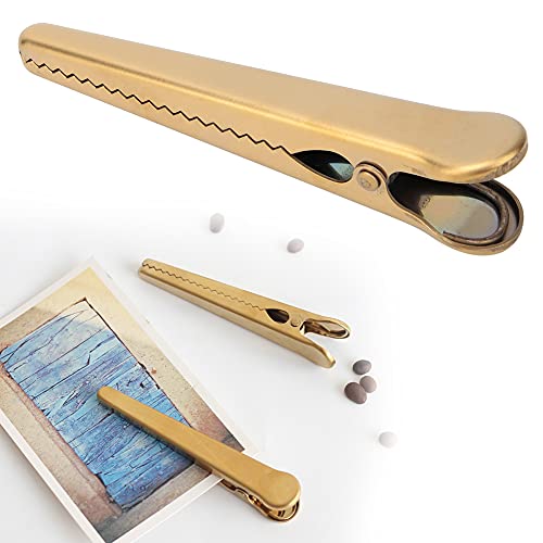 RiToEasysports Langlebiger Kupfergeplanter Versiegelungsclip für Papiere - Exquisites Edelstahl -Retro Clamp/Holder für Home Office Verwendung (#2) von RiToEasysports