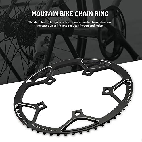RiToEasysports Premium -Aluminium -Legierungs Mountainbike Kette Ring 53T Langlebig Schwarz/rot Zum Austausch, 130 Mm BCD (BLACK) von RiToEasysports